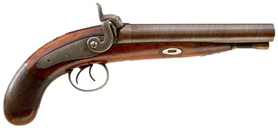Lot 250 - A .700 CALIBRE LARGE DOUBLE BARRELLED PERCUSSION OFFICER'S PISTOL