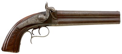 Lot 251 - A .700 CALIBRE BELGIAN DOUBLE BARRELLED PERCUSSION OFFICER'S OR HOWDAH PISTOL