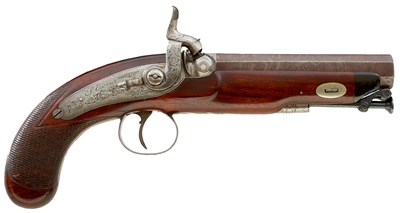 Lot 252 - A 28-BORE PERCUSSION TRAVELLING OR OFFICER'S PISTOL