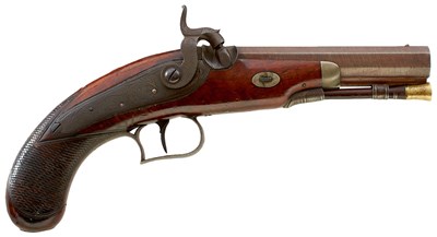Lot 253 - A 30-BORE PERCUSSION TRAVELLING PISTOL BY MORTIMER OF LONDON