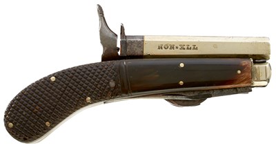 Lot 259 - A .32 RIMFIRE SMALL BORE RIFLED UNWIN & RODGERS KNIFE PISTOL