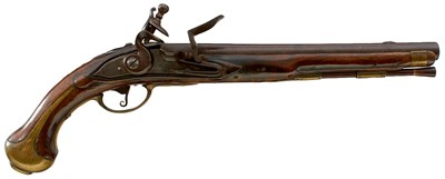 Lot 353 - AN 18TH CENTURY .650 CALIBRE DUTCH FLINTLOCK SERVICE PISTOL