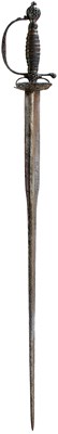 Lot 240 - AN 18TH CENTURY CHISELLED STEEL HILTED SMALLSWORD