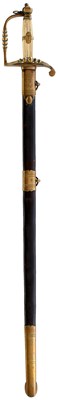Lot 173 - A GOOD COPY OF A GEORGIAN NAVAL OFFICER'S FIVE-BALL SPADROON