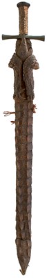 Lot 67 - A GOOD 19TH CENTURY SUDANESE KASKARA OR SWORD