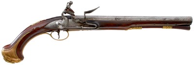Lot 339 - A PAIR OF 22-BORE FLINTLOCK HOLSTER PISTOLS BY TURVEY