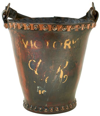Lot 195 - A 19TH CENTURY STYLE FIRE BUCKET OF HMS VICTORY INETEREST