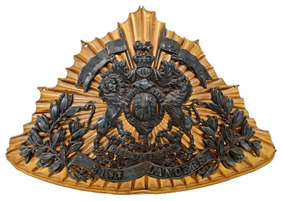 Lot 648 - A VICTORIAN OFFICER'S LANCE CAP PLATE OF THE 21ST LANCERS