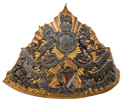 Lot 643 - A VICTORIAN OFFICER'S LANCE CAP PLATE OF THE FIFTH ROYAL IRISH LANCERS