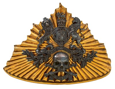 Lot 641 - OF CHARGE OF THE LIGHT BRIGADE INTEREST A SCARCE PRE-1856 PATTERN CRIMEAN WAR PERIOD OFFICER'S LANCE CAP PLATE OF THE 17TH (LIGHT DRAGOONS) LANCERS
