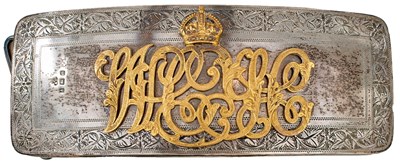 Lot 690 - AN EDWARDIAN OFFICER'S SHOULDER BELT POUCH OF THE WESTMORLAND & CUMBERLAND YEOMANRY
