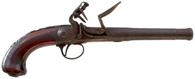 Lot 343 - A PAIR OF 22-BORE FLINTLOCK QUEEN ANNE COACHING OR TRAVELLING PISTOLS BY COLLUMBELL
