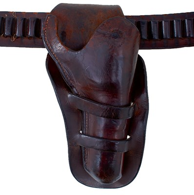 Lot 386 - A LATE 19TH CENTURY ABERCROMBIE & FITCH WESTERN RIG FOR A SINGLE ACTION ARMY REVOLVER