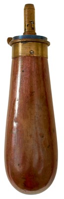 Lot 412 - A BAG-SHAPED COPPER POWDER FLASK OF COLT NAVY TYPE