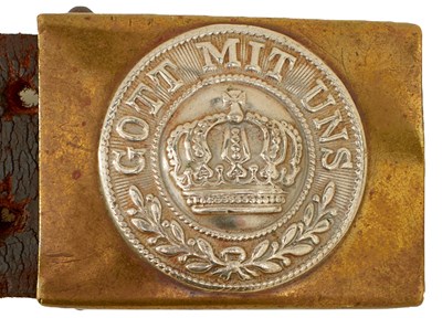 Lot 832 - A FIRST WAR PERIOD PRUSSIAN MAN'S BELT AND BUCKLE