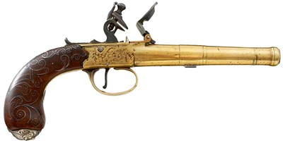 Lot 347 - A 50-BORE FLINTLOCK BOXLOCK POCKET PISTOL BY SPEAR OF LONDON