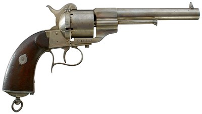 Lot 434 - A CLEAN 11MM FRENCH MODEL 1854 SIX-SHOT PINFIRE CAVALRY REVOLVER