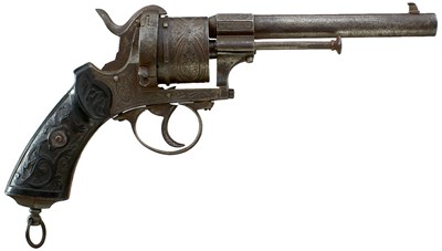 Lot 445 - AN 11MM BELGIAN SIX-SHOT PINFIRE REVOLVER