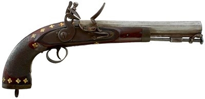 Lot 62 - A .650 CALIBRE TURKISH OR OTTOMAN FLINTLOCK HOLSTER PISTOL