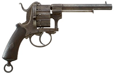 Lot 435 - A SCARCE 7MM CONTINENTAL TWELVE-SHOT PINFIRE REVOLVER