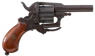 Lot 453 - A SCARCE 7MM ENGLISH VIEWED BELGIAN SIX-SHOT PINFIRE REVOLVER