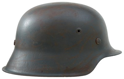 Lot 823 - A THIRD REICH LUFTWAFFE SINGLE DECAL M42 HELMET