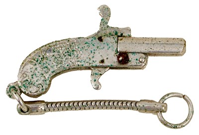 Lot 457 - A FIRST WAR PERIOD MINIATURE PINFIRE PISTOL