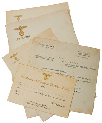 Lot 830 - A SELECTION OF ADOLF HITLER'S PERSONAL STATIONERY