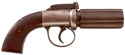 Lot 423 - A 100-BORE SIX-SHOT PERCUSSION PEPPERBOX REVOLVER