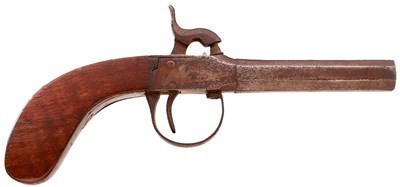 Lot 359 - A 54-BORE BELGIAN PERCUSSION BOXLOCK POCKET PISTOL