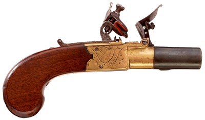 Lot 352 - A 54-BORE FLINTLOCK BOXLOCK POCKET PISTOL