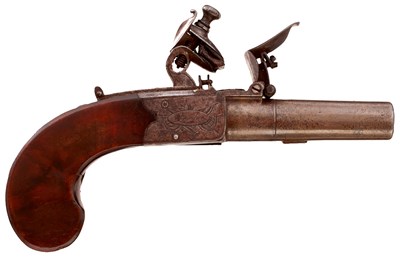 Lot 353 - A 54-BORE FLINTLOCK BOXLOCK POCKET PISTOL