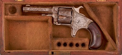 Lot 405 - A CASED .32 RIMFIRE FIVE-SHOT HOPKINS & ALLEN XL NO.2 REVOLVER