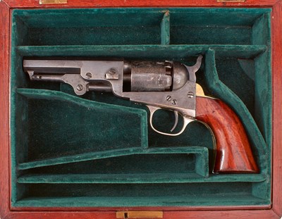 Lot 406 - A CASED .31 CALIBRE FIVE-SHOT PERCUSSION COLT POCKET REVOLVER