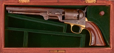 Lot 408 - A CASED .36 CALIBRE SIX-SHOT PERCUSSION COLT NAVY REVOLVER