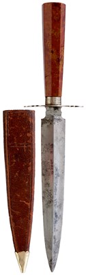Lot 586 - A 19TH CENTURY AGATE HILTE BOWIE KNIFE