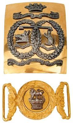Lot 672 - AN 1881 PATTERN ARGYLL & SUTHERLAND HIGHLANDERS OFFICER'S SHOULDER BELT PLATE