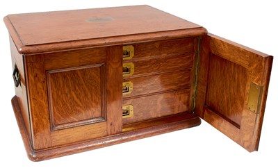 Lot 856 - AN OAK COLLECTOR'S CABINET