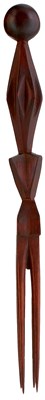 Lot 128 - A FIJIAN DARK WOOD CANNIBAL'S FORK