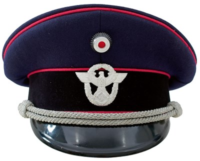 Lot 826 - A THIRD REICH FEUERSCHUTZPOLIZEI OFFICER'S CAP