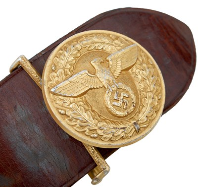 Lot 849 - A THIRD REICH POLITICAL LEADER'S BELT AND BUCKLE