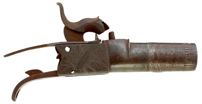 Lot 327 - A 54-BORE PERCUSSION BOXLOCK POCKET PISTOL FOR RESTORATION