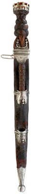 Lot 296 - A RARE 18TH CENTURY SCOTTISH WHITE METAL MOUNTED DIRK