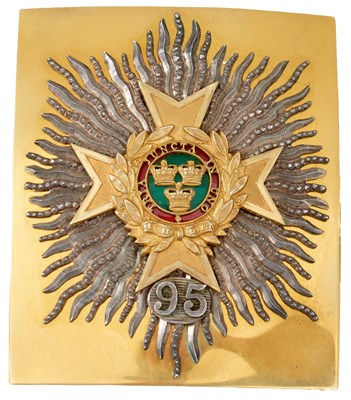 Lot 666 - A 95TH REGIMENT OF FOOT (DERBYSHIRE) OFFICER'S SHOULDER BELT PLATE