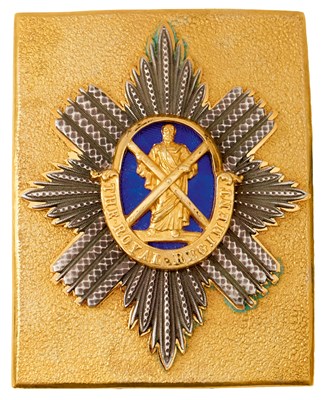 Lot 664 - A 1ST REGIMENT OF FOOT (ROYAL SCOTS) OFFICER'S SHOULDER BELT PLATE