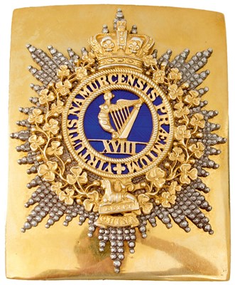 Lot 663 - AN 18TH REGIMENT (THE ROYAL IRISH) OFFICER'S SHOULDER BELT PLATE