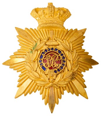 Lot 652 - A VICTORIAN ROYAL MILITARY ACADEMY OFFICER'S BLUE CLOTH HELMET PLATE