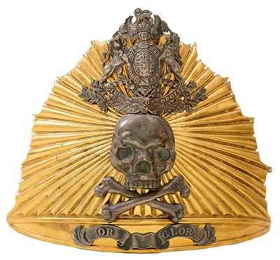 Lot 650 - AN EARLY 19TH CENTURY OFFICER'S LANCE CAP PLATE OF THE 17TH LANCERS