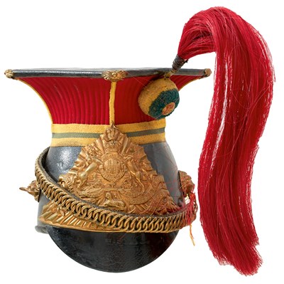 Lot 619 - A VICTORIAN 12TH LANCERS TROOPER'S LANCE CAP
