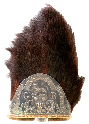 Lot 616 - OF AMERICAN WAR OF INDEPENDENCE INTEREST - A RARE PATTERN 1768 GRENADIER'S BEAR SKIN MITRE CAP